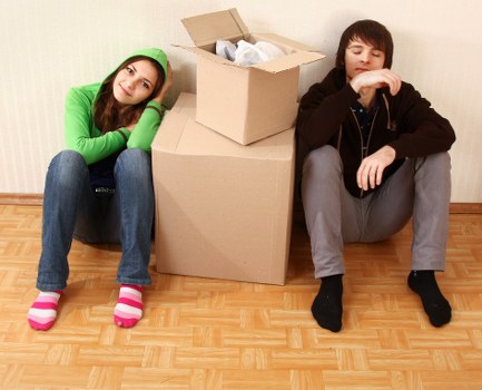 Packed boxes and furniture ready for a local removal in Eltham