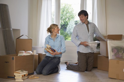 Prepared moving boxes and home contents for house removals in Eltham