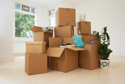 Careful lifting and transport of boxes during an Eltham move