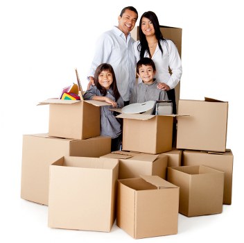 Local moving van handling furniture and boxes in Eltham